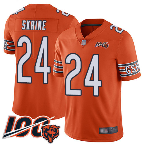 Chicago Bears Limited Orange Men Buster Skrine Alternate Jersey NFL Football #24 100th Season